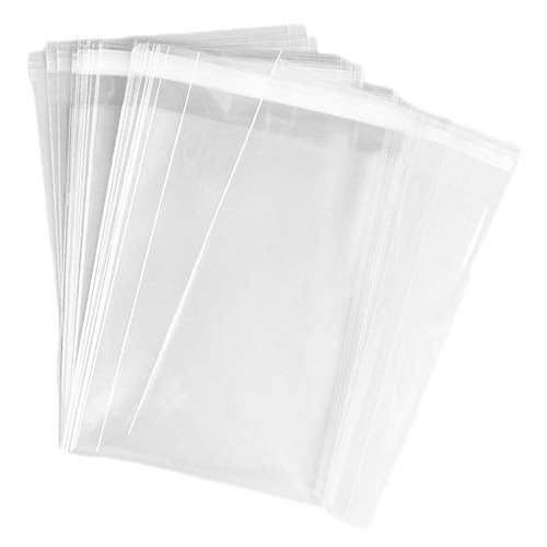 UNIQUEPACKING 100 Pcs 10x13 Clear Resealable CelloCellophane Bags Good for Clothing TShirt Stroage